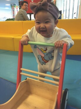 「韓国ファッション #K（カンコクファッションシャープケイ）のアイテム（ロンパース、ホワイト系）」を使った、hioriさん（キッズ）の冬コーディネート