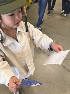 「子供服」｜「アイテム（デニムジャケット）」を使った、TARO  to  JIROさん（キッズ・110cm）の冬コーディネート