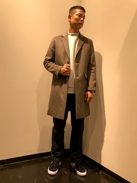 「URBAN RESEARCH（アーバンリサーチ）のアイテム（チェスターコート）」を使った、iyatomiさん（メンズ・178cm）の秋コーディネート