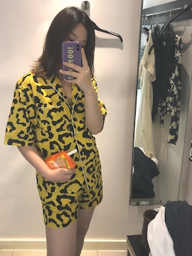 「アイテム（カーゴパンツ、イエロー系）」を使った、FINGERSさん（レディース・160cm）の夏コーディネート