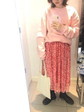 「H&M（エイチ・アンド・エム）のアイテム（パーカー）」を使った、FINGERSさん（レディース・160cm）の春コーディネート
