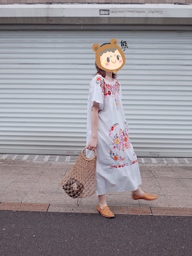 「アイテム（ブーティ、オレンジ系）」を使った、FINGERSさん（レディース・160cm）の夏コーディネート