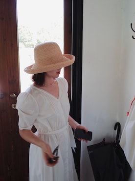 「Handmade（ハンドメイド）のアイテム（サンバイザー）」を使った、FINGERSさん（レディース・160cm）の夏コーディネート