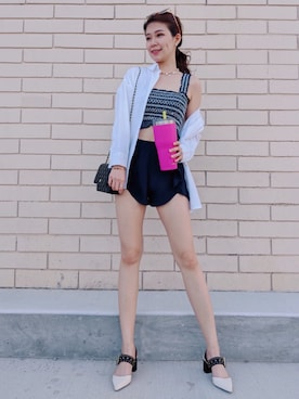 「CHARLES & KEITH（チャールズ & キース）のアイテム（スリッポン）」を使った、yolevrinさん（レディース・157cm）の冬コーディネート
