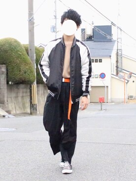 「オールスター」｜「アイテム（その他アウター）」を使った、kamishoさん（メンズ・168cm）の春コーディネート