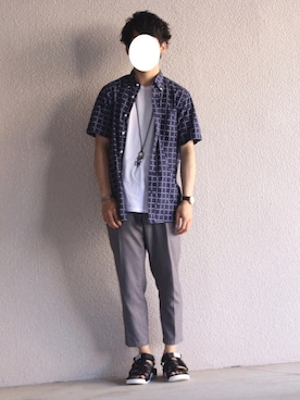 「H&M」｜「アイテム（サンダル）」を使った、kamishoさん（メンズ・168cm・20代）の春コーディネート