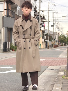 「モダン」｜「アイテム（その他アウター）」を使った、kamishoさん（メンズ・168cm）の冬コーディネート