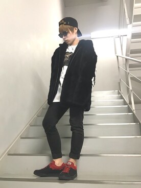 「MYne（マイン）のアイテム（シューズ）」を使った、Sさん（メンズ・160cm）の秋コーディネート