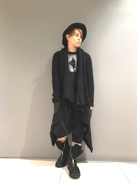 「KMRii（ケムリ）のアイテム（カーディガン/ボレロ）」を使った、Sさん（メンズ・160cm）の秋コーディネート