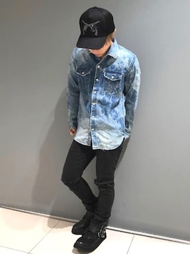 「ROYAL FLASH（ロイヤルフラッシュ）のアイテム（ブーツ）」を使った、Sさん（メンズ・160cm）の冬コーディネート