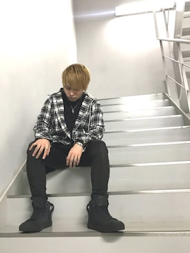 「BUSCEMI（ブシェミ）のアイテム」を使った、Sさん（メンズ・160cm）の冬コーディネート