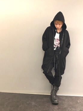 「KMRii（ケムリ）のアイテム（パーカー）」を使った、Sさん（メンズ・160cm）の春コーディネート