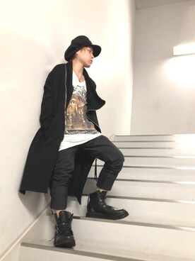 「ROYAL FLASH（ロイヤルフラッシュ）のアイテム（ブーツ）」を使った、Sさん（メンズ・160cm）の冬コーディネート