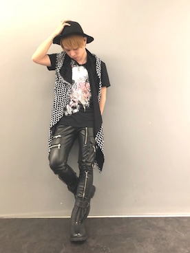 「KMRii（ケムリ）のアイテム（カーディガン/ボレロ）」を使った、Sさん（メンズ・160cm）の夏コーディネート