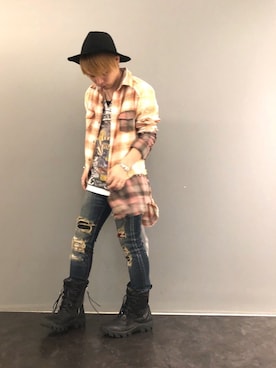 「KMRii（ケムリ）のアイテム（スニーカー）」を使った、Sさん（メンズ・160cm）の夏コーディネート