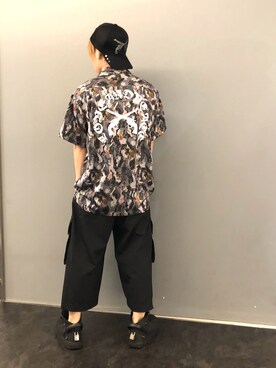 「roar（ロアー）のアイテム（帽子）」を使った、Sさん（メンズ・160cm）の夏コーディネート