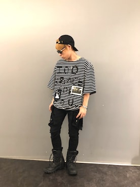 「KMRii（ケムリ）のアイテム（スニーカー）」を使った、Sさん（メンズ・160cm）の夏コーディネート