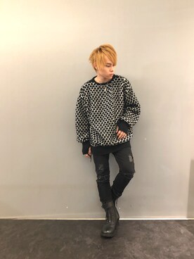 「KMRii（ケムリ）のアイテム（ニット/セーター）」を使った、Sさん（メンズ・160cm）の秋コーディネート