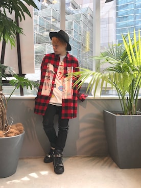 「REPRESENT（リプレゼント）のアイテム」を使った、Sさん（メンズ・160cm）の秋コーディネート