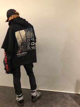 「ROYAL FLASH（ロイヤルフラッシュ）のアイテム（キャップ）」を使った、Sさん（メンズ・160cm）の秋コーディネート