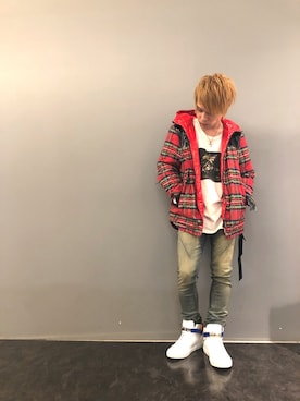 「BUSCEMI（ブシェミ）のアイテム」を使った、Sさん（メンズ・160cm）の秋コーディネート