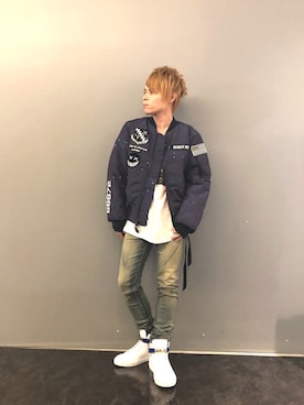 「BUSCEMI（ブシェミ）のアイテム」を使った、Sさん（メンズ・160cm）の秋コーディネート