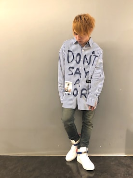 「REPRESENT（リプレゼント）のアイテム」を使った、Sさん（メンズ・160cm）の秋コーディネート