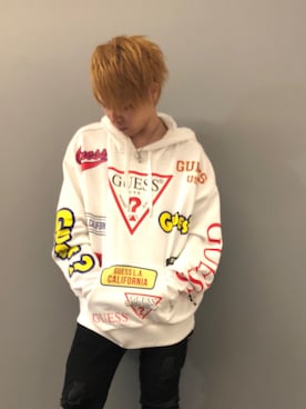 「Guess（ゲス）のアイテム」を使った、Sさん（メンズ・160cm）の秋コーディネート