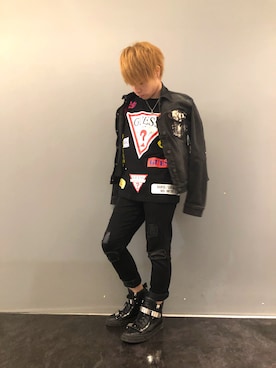 「REPRESENT（リプレゼント）のアイテム」を使った、Sさん（メンズ・160cm）の秋コーディネート