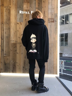 「STAMPD（スタンプド）のアイテム」を使った、Sさん（メンズ・160cm）の冬コーディネート