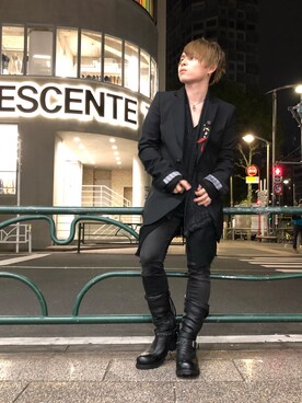 「KMRii（ケムリ）のアイテム（Tシャツ/カットソー）」を使った、Sさん（メンズ・160cm）の春コーディネート
