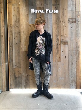 「KMRii（ケムリ）のアイテム（ブーツ）」を使った、Sさん（メンズ・160cm）の夏コーディネート