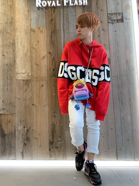 「GCDS（ジーシーディーエス）のアイテム」を使った、Sさん（メンズ・160cm）の秋コーディネート