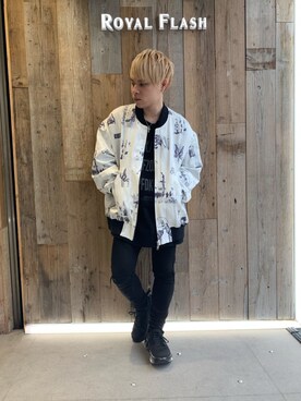 「Azuma.（アズマ）のアイテム（ブルゾン）」を使った、Sさん（メンズ・160cm）の春コーディネート