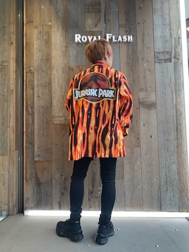 「ROYAL FLASH（ロイヤルフラッシュ）のアイテム」を使った、Sさん（メンズ・160cm）の夏コーディネート