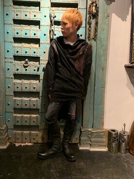 「KMRii（ケムリ）のアイテム（ブーツ）」を使った、Sさん（メンズ・160cm）の夏コーディネート