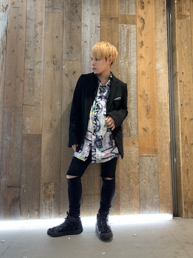 「FranCisT_MOR.K.S.（フランシストモークス）のアイテム」を使った、Sさん（メンズ・160cm）の秋コーディネート