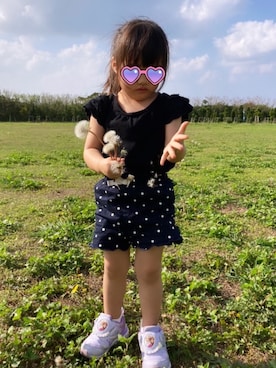 Petit Main プティマイン の リボンつき裾スカラップショートパンツ その他パンツ Wear
