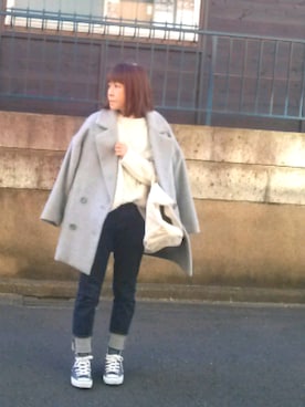 「UNTITLED（アンタイトル）のアイテム（パンツ）」を使った、Atsu さん（レディース・157cm）の冬コーディネート