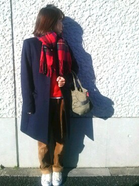 「PENSEE（パンセ）のアイテム」を使った、Atsu さん（レディース・157cm）の冬コーディネート