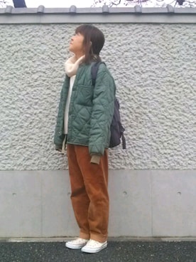 「SEE BY CHLOE（シーバイクロエ）のJOY RIDER BACKPACK（背包/双肩背包、グレー系）」を使った、Atsu さん（レディース・157cm）の冬コーディネート