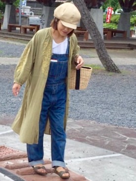 「UNTITLED（アンタイトル）のアイテム（かごバッグ）」を使った、Atsu さん（レディース・157cm）の夏コーディネート