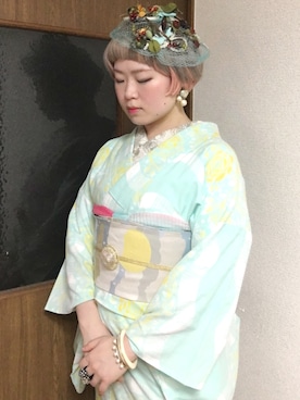「アイテム（浴衣、シルバー系）」を使った、tamaoさん（レディース・160cm）の秋コーディネート