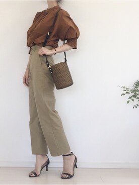 「THE SHINZONE（ザ　シンゾーン）のハイウエストチノパンツ（チノパンツ）」を使った、cocococco2525さん（レディース・174cm）の夏コーディネート