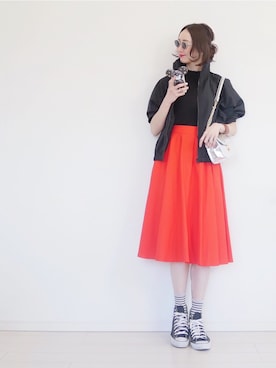 「黒コンバース」｜「アイテム（ブルゾン）」を使った、cocococco2525さん（レディース・174cm）の春コーディネート