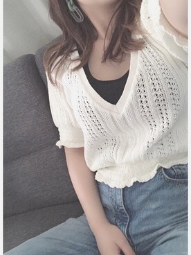 「ハイウエストストレートジーンズ」｜♡さん（レディース・152cm）の春コーディネート