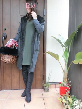 「COMME CA ISM（コムサイズム）のアイテム（その他アウター）」を使った、Rieさん（レディース・168cm）の春コーディネート