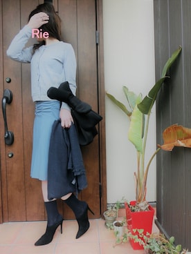 「ソックス」｜「アイテム（スリッポン）」を使った、Rieさん（レディース・168cm）の春コーディネート