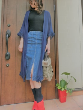 「UNIQLO（ユニクロ）のUVカットリブノースリーブセーター（ニット/セーター）」を使った、Rieさん（レディース・168cm）の秋コーディネート