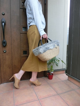 「マスタードイエロー」｜Rieさん（レディース・168cm）の秋コーディネート